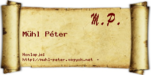 Mühl Péter névjegykártya